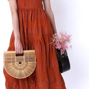 Womens Bamboo Handbag Handmade Tote Bag Size Small